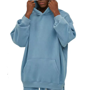 Sweat-shirt à capuche oversize urbain prêt à être expédié, style pull vintage, 100 % coton, brodé, pour l'hiver - Product Image 5