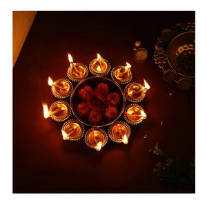 Top Vente Design Élégant Rond Fer Martelé urli avec des feuilles pour la décoration de la maison décoration de table pour les fêtes avec Offre Spéciale au mieux - Product Image 2