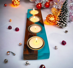 Decorative Wooden Resin <b>Candle</b> Jar Aromatherapy Wax Natural <b>Scented</b> Soy Handmade Centerpiece Artistic Boho Luxury Home Fragrance - Product Image 2