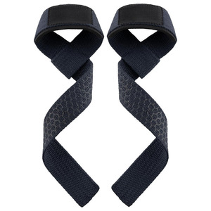 Sangles de levage en coton personnalisées avec impression silicone pour la musculation, accessoires professionnels d'entraînement de force, sangles de levage antidérapantes en gros - Product Image 3