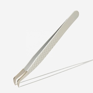 Pinzas para Pestañas de Acero Inoxidable, Marca Privada, Logotipo Personalizado, Punta de Fibra Blanca, Negra, Beige, para Extensión de Pestañas de Volumen, Uso en Salón - Product Image 6