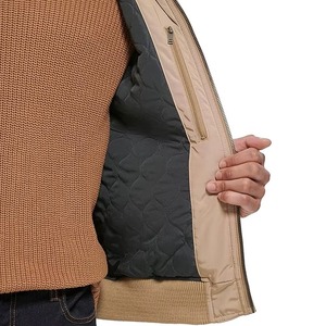 For Men's Winter Luxury <b>Fleece</b> <b>Jacket</b> Canvas Polyester/Cotton Standard <b>Thickness</b> Solid Pattern Zipper Stand Collar Finished - Product Image 5