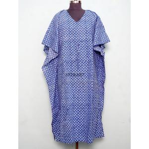 Robe maxi kaftan pour femmes de qualité supérieure, élégante, en coton léger avec motif floral imprimé, idéale pour la plage et les vacances, également pour les filles - Product Image 1