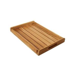 Plateau de service carré en bois 100% pur, fait main, écologique, planche à découper multifonction, plat décoratif, compatible lave-vaisselle et micro-ondes - Product Image 5