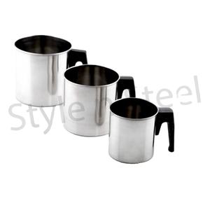 Tasse profonde avec poignée en bakélite Tasses de voyage en acier inoxydable avec poignée Tasse à bière à double paroi Boissons Forme de baril - Product Image 2