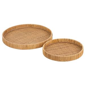 Bandeja Redonda Individual de Ratán, Plato de Servir de Mimbre Natural Hecho a Mano, Se Vende por Separado para Organización de Mesa - Product Image 1