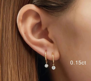 Pendientes de Aro con Diamantes de Moissanita, Plata de Ley 925, Pendientes Personalizados con Diamantes de Moissanita, Hermoso Regalo de Boda - Product Image 5