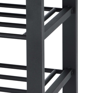 Modern Metal <b>Shoe</b> Rack <b>Bench</b> with 2-Tier Storage, Tufted Padded Seating for Entryway, Bedroom, Closet, Hallway or a Living Room - Product Image 5