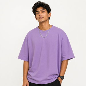 Men's Oversized Blue Bamboo Cotton T-Shirt with Front White Letter G Print Casual O-Neck <b>Short</b> <b>Sleeve</b> Jersey Fit Quick Dry - Product Image 1