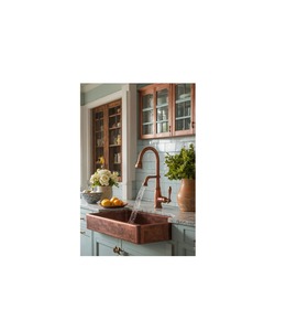 Évier de cuisine contemporain en cuivre, construction métallique durable, conçu pour les maisons élégantes et les installations culinaires professionnelles - Product Image 6