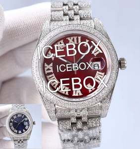 Reloj de Pulsera con Caja de Acero Inoxidable, Esfera de Cristal, Totalmente Adornado con Moissanita, Correa de Acero Inoxidable, Resistente al Agua 10 Bar, Cierre de Pulsera - Product Image 3