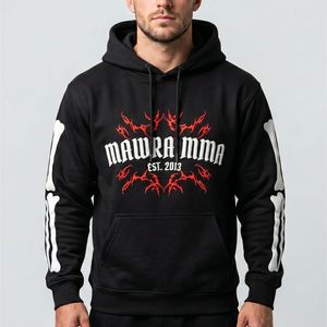 Sweat à capuche streetwear personnalisé Mawra, unisexe, noir, en coton, imprimé crâne, streetwear, sweat à capuche chaud pour l'hiver, mode unisexe - Product Image 1