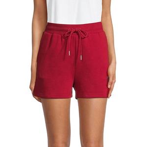 Pantalones Cortos Deportivos de Felpa 100% Algodón para Mujer, Venta al Por Mayor 2026, Logotipo Personalizado, Transpirables, Talla Grande, con Cordón, para Gimnasio, Verano - Product Image 1