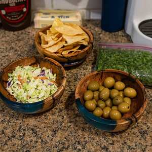 ชามเสิร์ฟเรซิ่นและไม้คุณภาพสูง ชามไม้ธรรมชาติ ชามใส่ผลไม้และสลัด ชามไม้สำหรับตกแต่งงานแต่งงาน ของตกแต่งบ้านและห้องครัว - Product Image 2