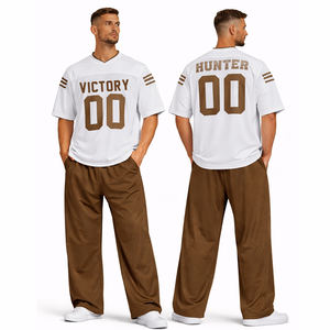 Conjunto Deportivo Personalizado para Hombre, Camiseta de Fútbol con Estampado Personalizado y Pantalones de Entrenamiento Holgados, Ropa Deportiva Transpirable - Product Image 1