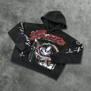 Sudadera con Capucha Extra Grande para Hombre con Gráficos y Pedrería |   Suéter de Felpa 100% Algodón |   Street Life Autumn OEM - Product Image 4