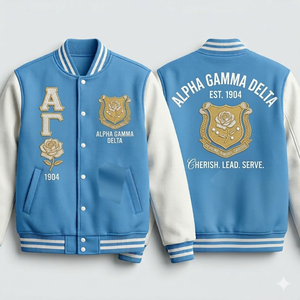 Alpha Gamma Delta Lettermen Jacket Vintage Bomber Jacket Varsity Jacket Sorority Greek <b>Line</b> jacket Greek Jackets Lettermen <b>Coat</b> - Product Image 4
