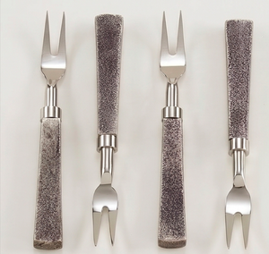 Ensemble de fourchettes vintage finition argentée, style antique élégant, parfait pour la table à manger, essentiels de cuisine et idéal pour un cadeau - Product Image 1