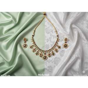 Traditional Ethnic <b>Necklace</b> Set for Women Elegant Bridal Wedding Jewelry <b>Statement</b> Design Gold Tone Festive And Party Wear - Product Image 5