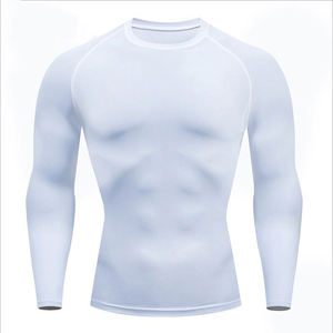 Haut de compression personnalisé en Spandex pour homme, manches longues, pour la course et l'entraînement, sous-vêtement de sport anti-UV pour hommes - Product Image 1