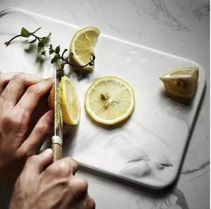 Planche à découper rectangulaire en marbre blanc fait main, superbe planche décorative en marbre pur, accessoires de cuisine - Product Image 1