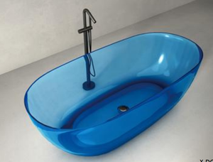 Bañera Ergonómica Moderna Independiente de Resina Transparente con 40 Jets, Función de Masaje Ecológica, Bañera Duradera para Relajación, SPA para Apartamentos - Product Image 2