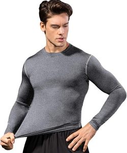 Men's Slim Fit Compression Long Sleeve Performance Shirt Premium Quick Dry Eco-Friendly Spandex/Polyester Base <b>Layer</b> <b>Top</b> - Product Image 6