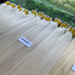 Extensions de cheveux vierges vietnamiens en vrac Nasa Hair, 100g, couleur claire, 65cm de long, trames doubles à la machine, prêtes pour la permanente - Product Image 4