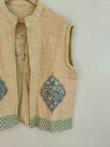 Blouson bomber réversible fait main avec motif imprimé HD, en coton écologique et tissu TNT, manches courtes, vêtement d'extérieur d'hiver - Product Image 3