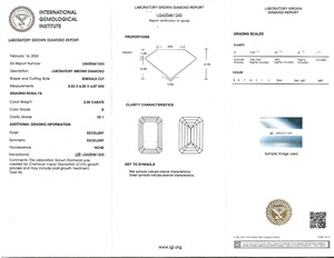 Anillo de Compromiso con Diamante Cultivado en Laboratorio, Corte Esmeralda, 4.60ctw, Oro Blanco de 14K, Banda de Eternidad, Joyería de Lujo para Novia - Product Image 2