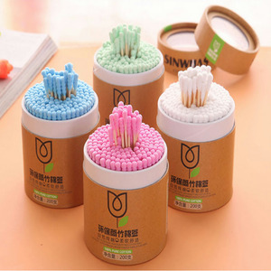 200 Hisopos de Algodón de Doble Punta en Espiral de Colores para Limpieza y Cuidado de Maquillaje Permanente - Product Image 2