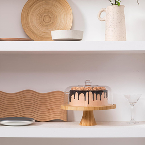 Support à gâteau classique noir en aluminium/bois, design moderne et minimaliste, réutilisable, écologique, passe au lave-vaisselle, idéal pour les tables de desserts de mariage - Product Image 4