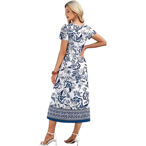 Vestidos de Verano para Mujer, Vestido Midi Casual con Corte en A, Vestidos de Playa para Vacaciones con Bolsillos, Tallas S-2XL - Product Image 3