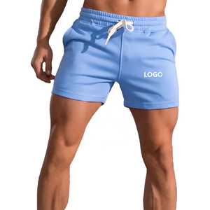 Pantalones cortos de gimnasia personalizados de alta calidad para hombre, venta al por mayor de ropa deportiva de verano, pantalones cortos de entrenamiento informales con patrón sólido para hombre - Product Image 1