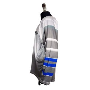 Lightweight Breathable Plaid Ice Hockey Jerseys Custom OEM Service Embroidered Twill Sublimated Four-Way Stretch - Product Image 3