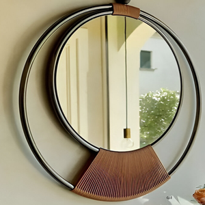Modern Round Metal Wall Mirror <b>Large</b> Decorative Gold Brass <b>Frame</b> Accent Mirror For Home Hotel And Bathroom Decoration - Product Image 5