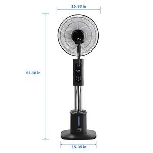 พัดลมไอน้ำแบบตั้งพื้น US Standard MH MF40C ขนาด 16 นิ้ว 110V 70W พร้อมถังน้ำถอดได้ 2.5 ลิตร หน้าจอ LED วัสดุ PP - Product Image 4