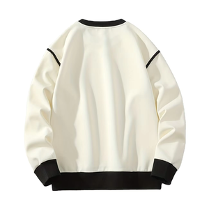 Sweat-shirt à col pour homme, nouveau t-shirt tendance à manches longues, printemps automne, couche de base élégante, 100% coton, hip hop, séchage rapide - Product Image 2