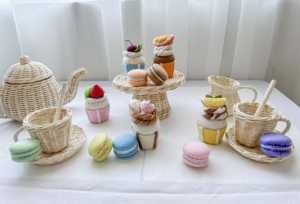 Juego de té de ratán, juego de cocina de juguete, juego de té decorativo, kit de juego creativo de rol para niños, venta directa de fábrica - Product Image 3