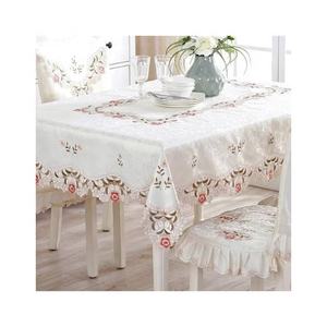 Wholesale 100% Organic Cotton <b>Table</b> Cloth <b>Set</b> <b>Grey</b> Multi-Colour Diamond Design Embroidered Border Home <b>Dining</b> Party Classy ODM - Product Image 6