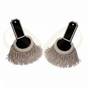 Épaulettes personnalisées noires et grises à franges, réglables, de haute qualité, insignes de grade pour uniforme civil, pour le service - Product Image 3