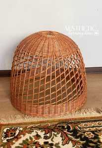 Custom Rattan Lampshade Round Pendant Light Handmade Natural Woven <b>Ceiling</b> Shade Boho Hanging Lamp <b>Decor</b> - Product Image 1