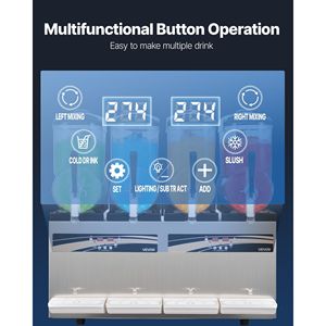 Frullatore Commerciale 12L/3.17Gal con 4 Serbatoi, Macchina per Slushy Commerciale Autopulente, Macchina per Bevande Congelate, Macchina per Margarita - Product Image 4