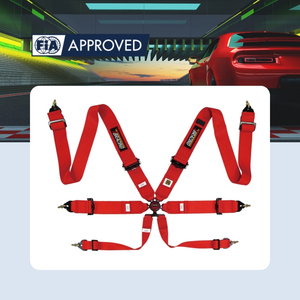 Ceinture de sécurité de course homologuée FIA ECO A, 6 points, avec sangle d'épaule de 3 pouces, pour la vente en gros et les concessionnaires - Product Image 1