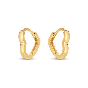 Aros Huggie de Oro Amarillo de 14k con Forma de Corazón y Hebillas Elegantes - Product Image 2