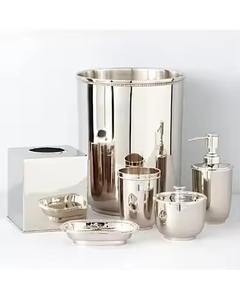 Ensemble de salle de bain décoratif en métal élégant avec distributeur à pompe - Product Image 4