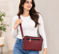Tas Clutch Kulit Asli Berkualitas Tinggi Tahan Lama Buatan Tangan Wanita Klasik Resleting Poliester Ukuran Dapat Disesuaikan untuk Penggunaan Acara Kantor