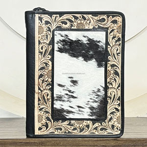 Super September Cowhide Leather Portfolio Binder Organizer with Zipper Closure <b>Ring</b> Binder Writing Pad & Business Organizer - Product Image 5