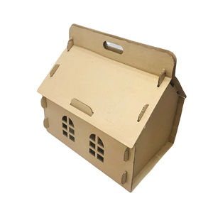 ROYAL PET Casa para Gatos Portátil de Alta Calidad, Autoarmable, Tipo Caja Cuadrada, Rascador de Cartón Corrugado, Materiales Reciclados, Apta para Mascotas - Product Image 1