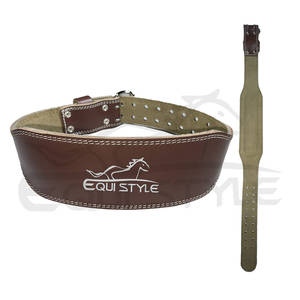 Ceinture de soutien dorsal en cuir marron de 4 pouces pour haltérophilie, squat et entraînement sur banc, avec fermeture à boucle, ceintures de gym personnalisables - Product Image 1